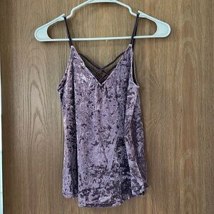 Velvet Cross Front Tank Top